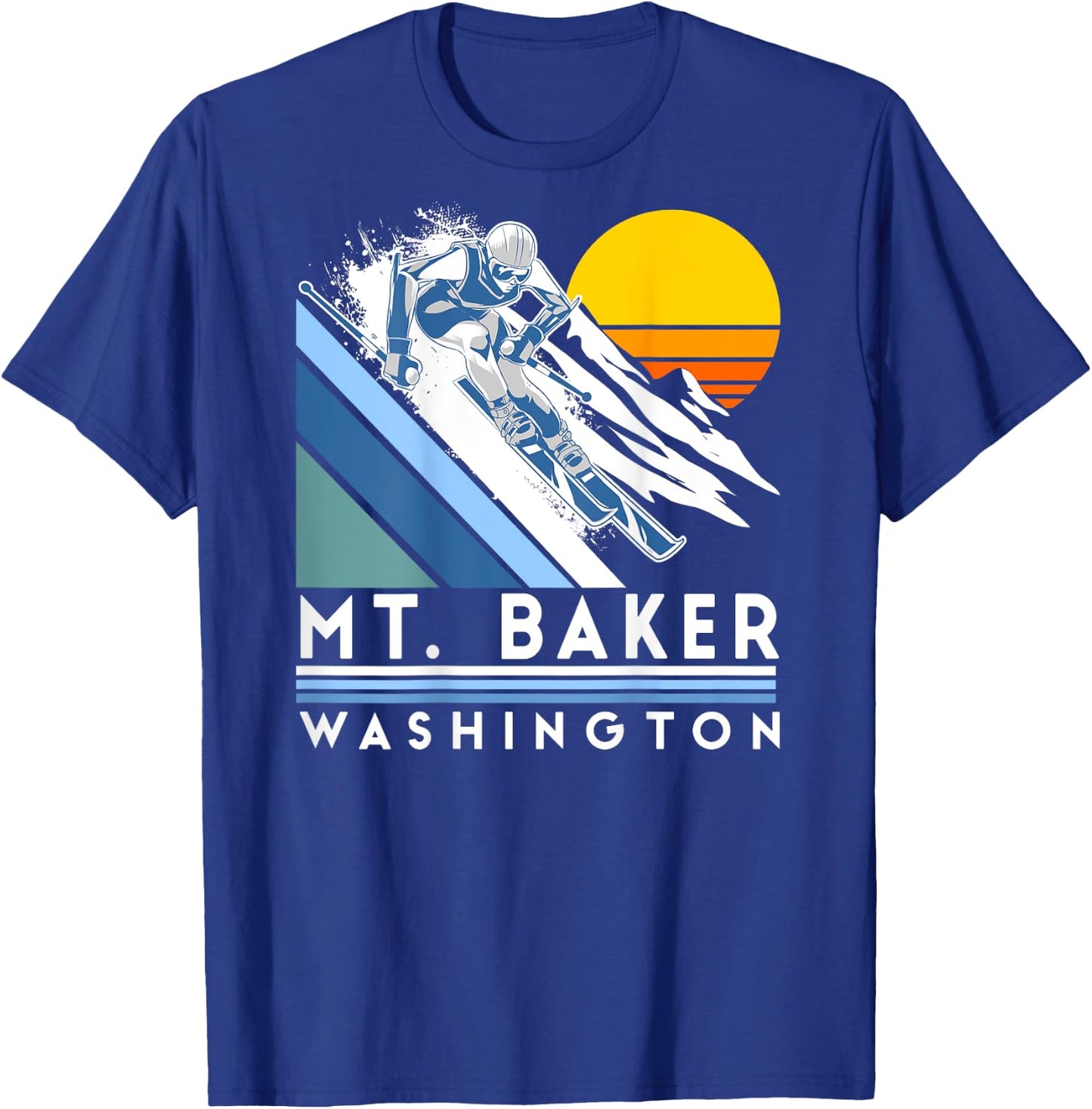 Mt. Baker Washington Retro Ski T-Shirt - T-Shirt | Royal