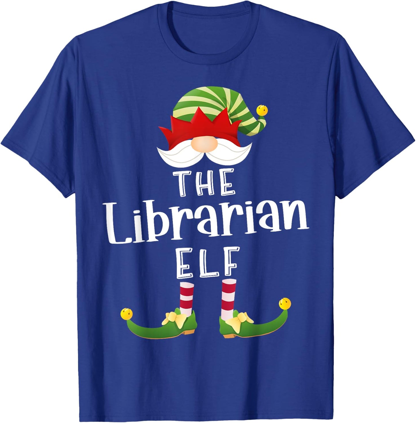 Librarian Elf Group Christmas Funny Pajama Party T-Shirt - T-Shirt | Royal