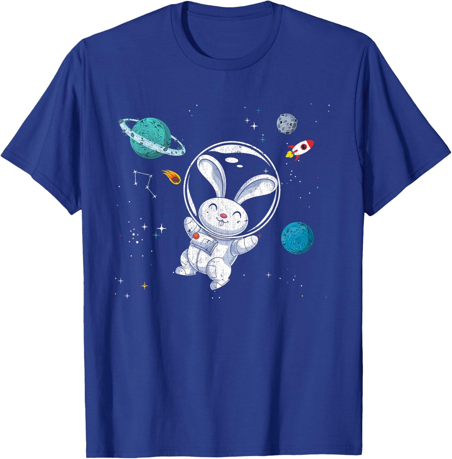 Outer Space Science Rabbit Animal Lover Astronaut Bunny T-Shirt - T-Shirt | Royal