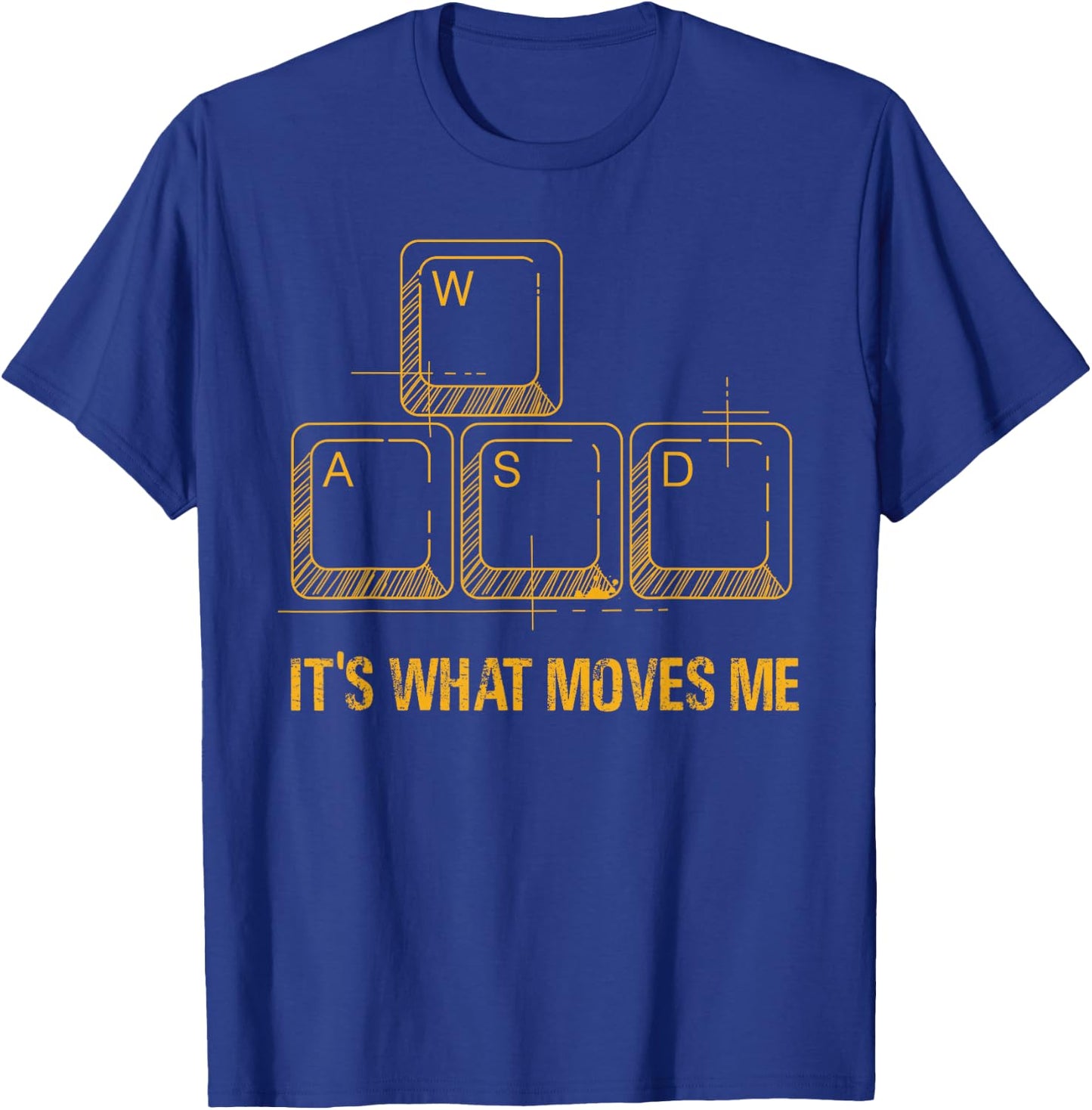 PC Gamer Merch Men Women Merchandise Retro Gift Funny WASD Its What Moves Me Video Games Gamer PC Gaming -Youth T-Shirt - T-Shirt | Royal