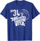 Number 34's Biggest Fan Shirt Basketball Dad Basketball Mom T-Shirt - T-Shirt | Royal
