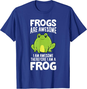 Frogs Are Awesome I Am Awesome Therefore I Am a Frog T-Shirt - T-Shirt | Royal