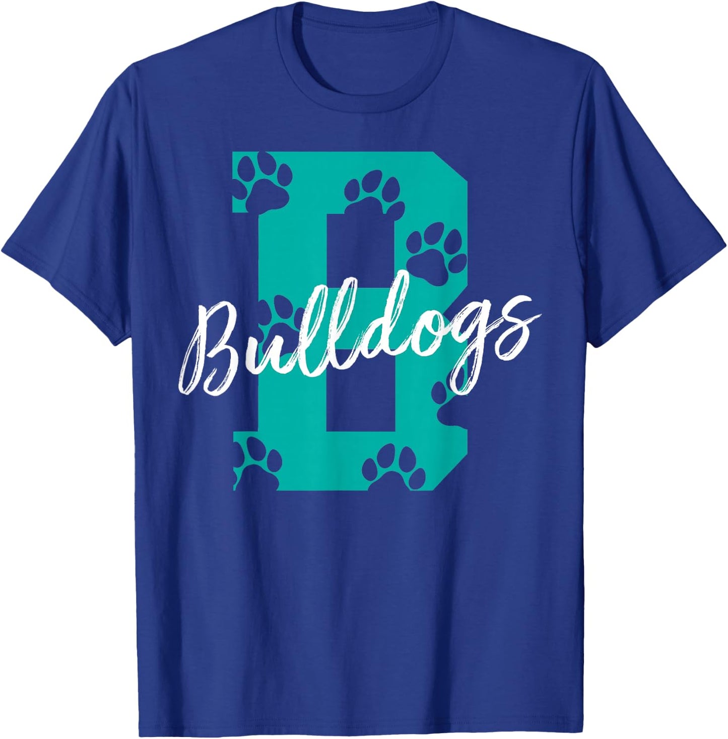 Bulldogs with Foodprints - Bulldog T-Shirt - T-Shirt | Royal