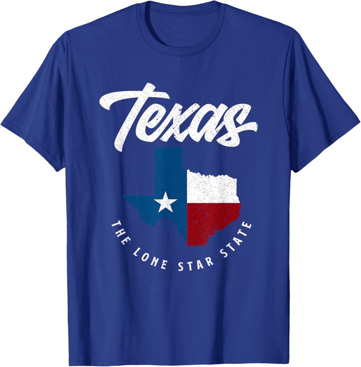 Texas The Lone Star State - Texas Map T-Shirt - T-Shirt | Royal