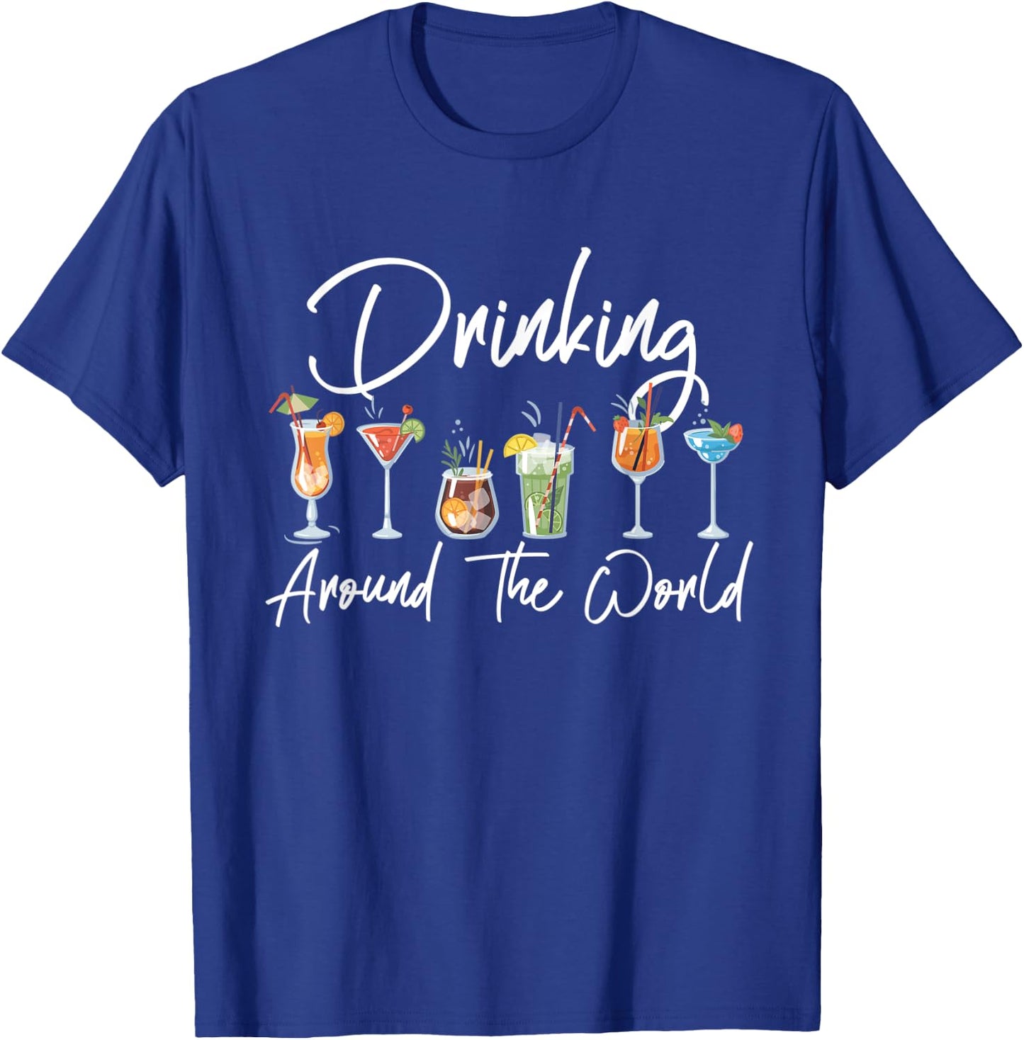 Drinking Around the World Adult Vacation Showcase 11 Country T-Shirt - T-Shirt | Royal