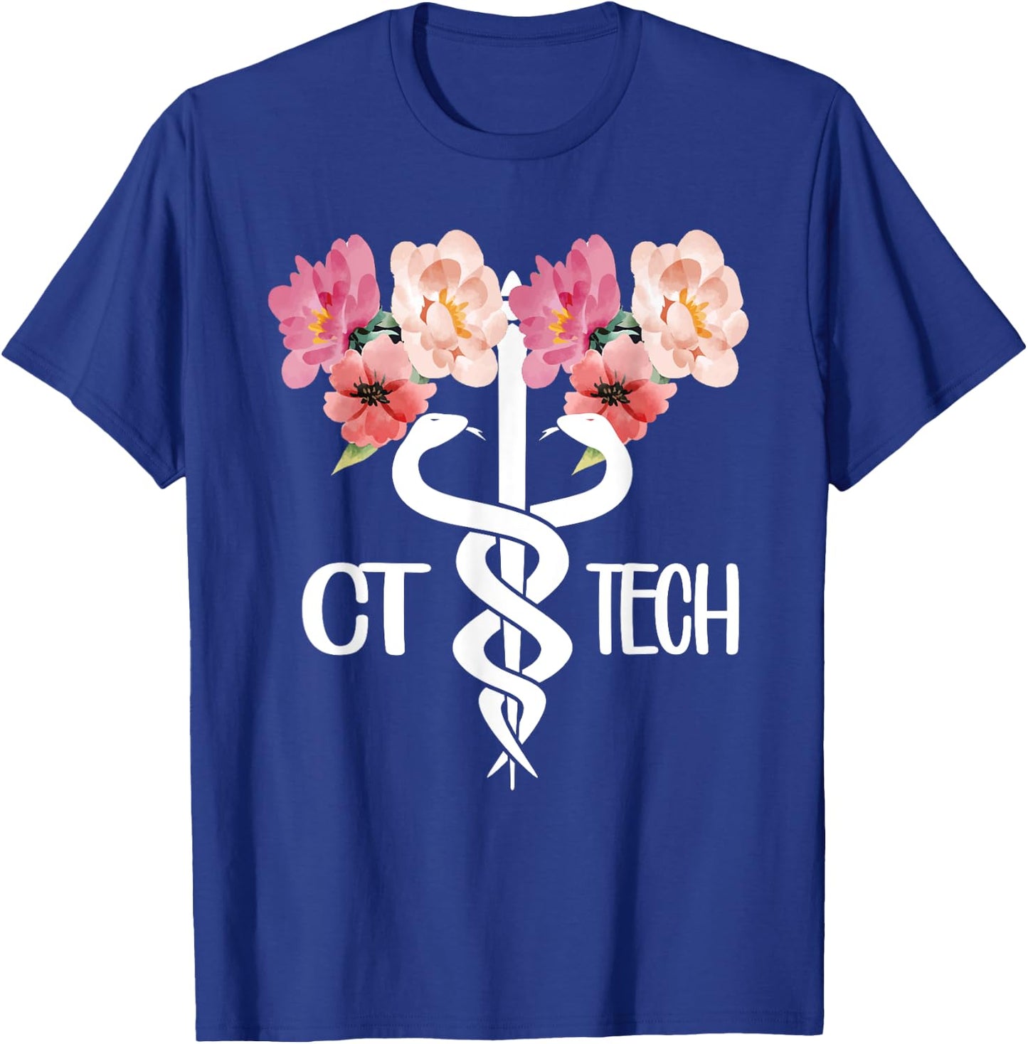 CT Tech Caduceus Computed Tomography Tech T-Shirt - T-Shirt | Royal