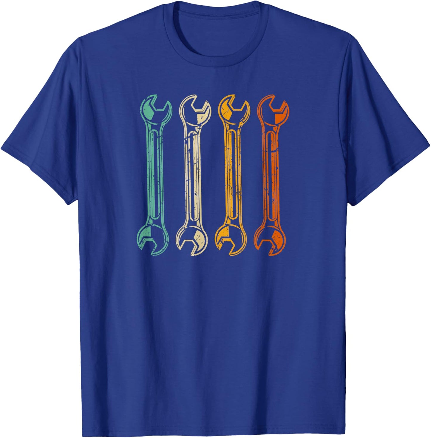 Wrenches Retro Car Mechanic Handyman Vintage T-Shirt - T-Shirt | Royal