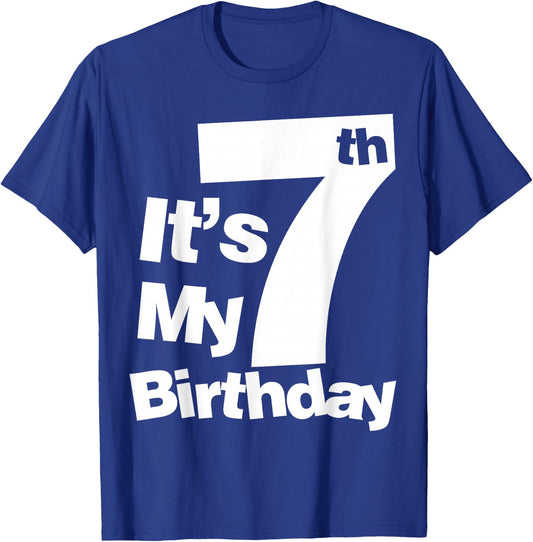 7th Birthday Shirt - It's My 7 Year Old T-Shirt - T-Shirt | Royal