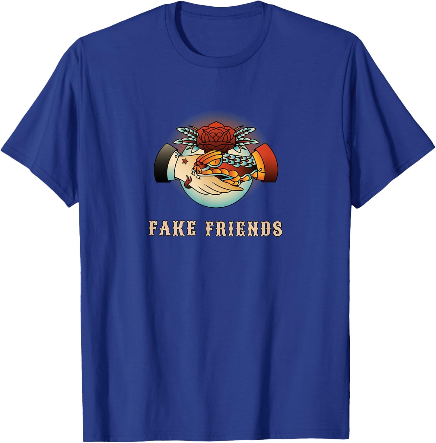 Tattoo Vintage Fake Friends T-Shirt - T-Shirt | Royal