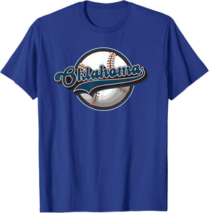 Oklahoma Vintage Baseball Throwback Retro Design T-Shirt - T-Shirt | Royal
