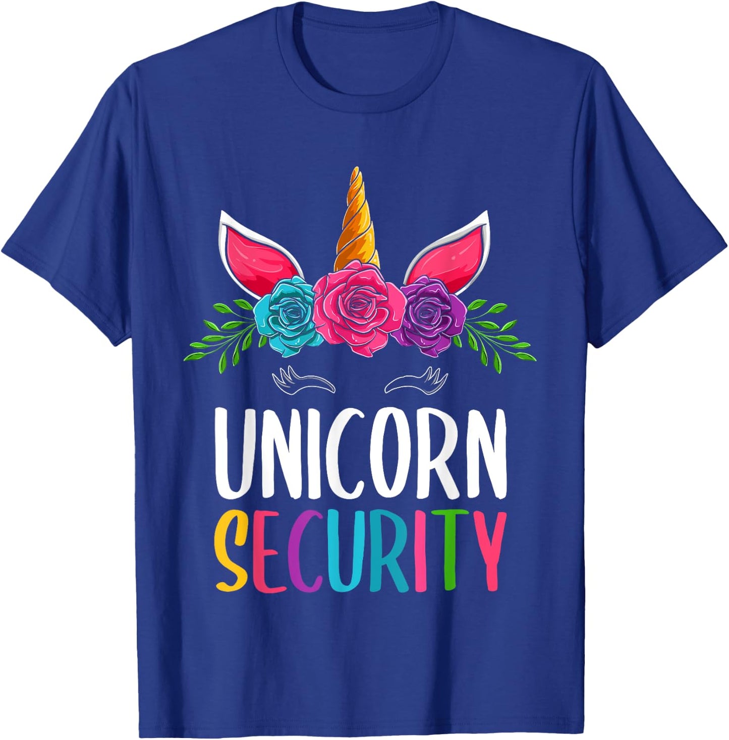 Cute Halloween Unicorn Costumes, Dad Mom Unicorn Security T-Shirt - T-Shirt | Royal