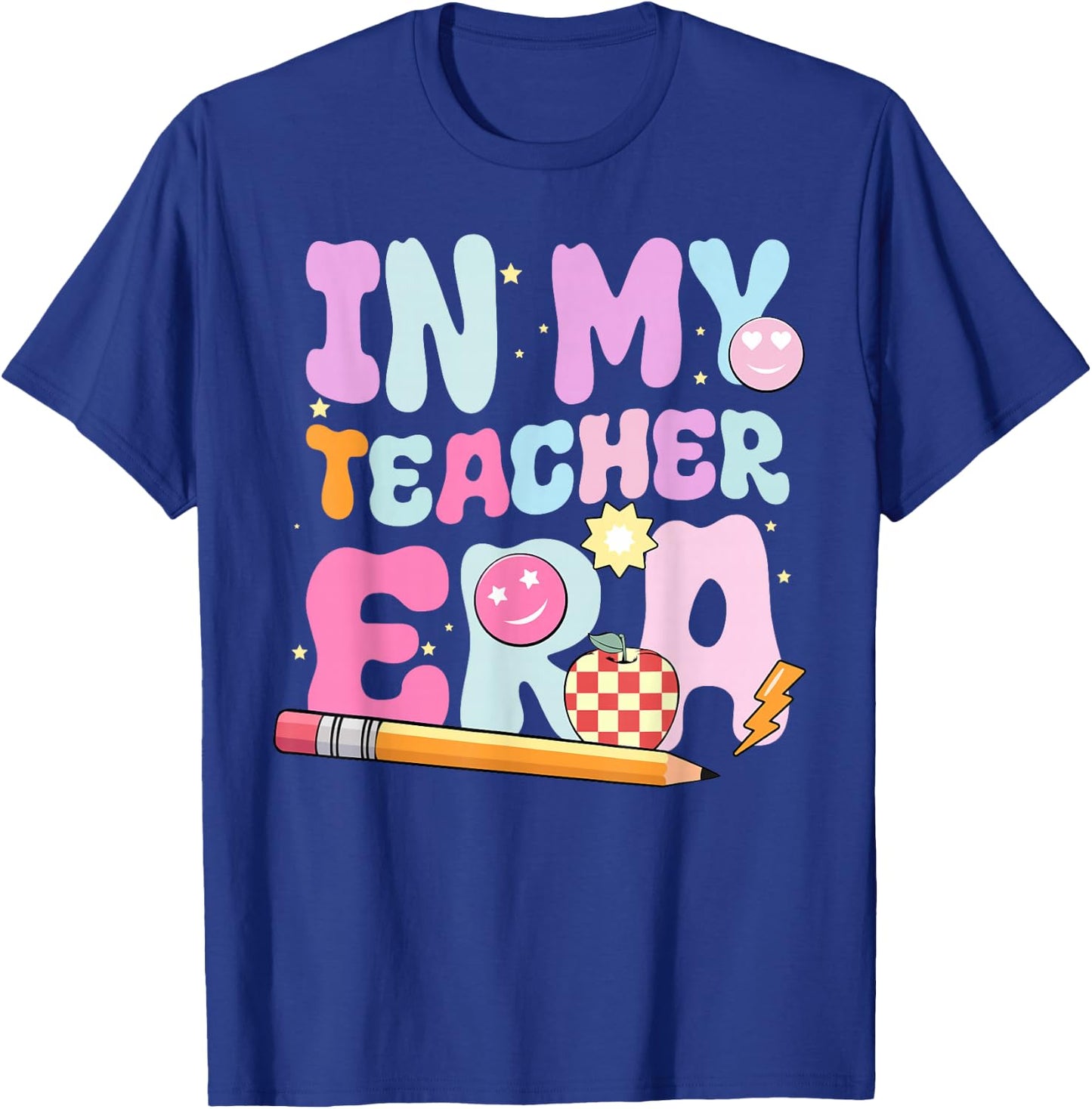 In My Teaching Era Best Teacher Appreciation School Groovy T-Shirt - T-Shirt | Royal
