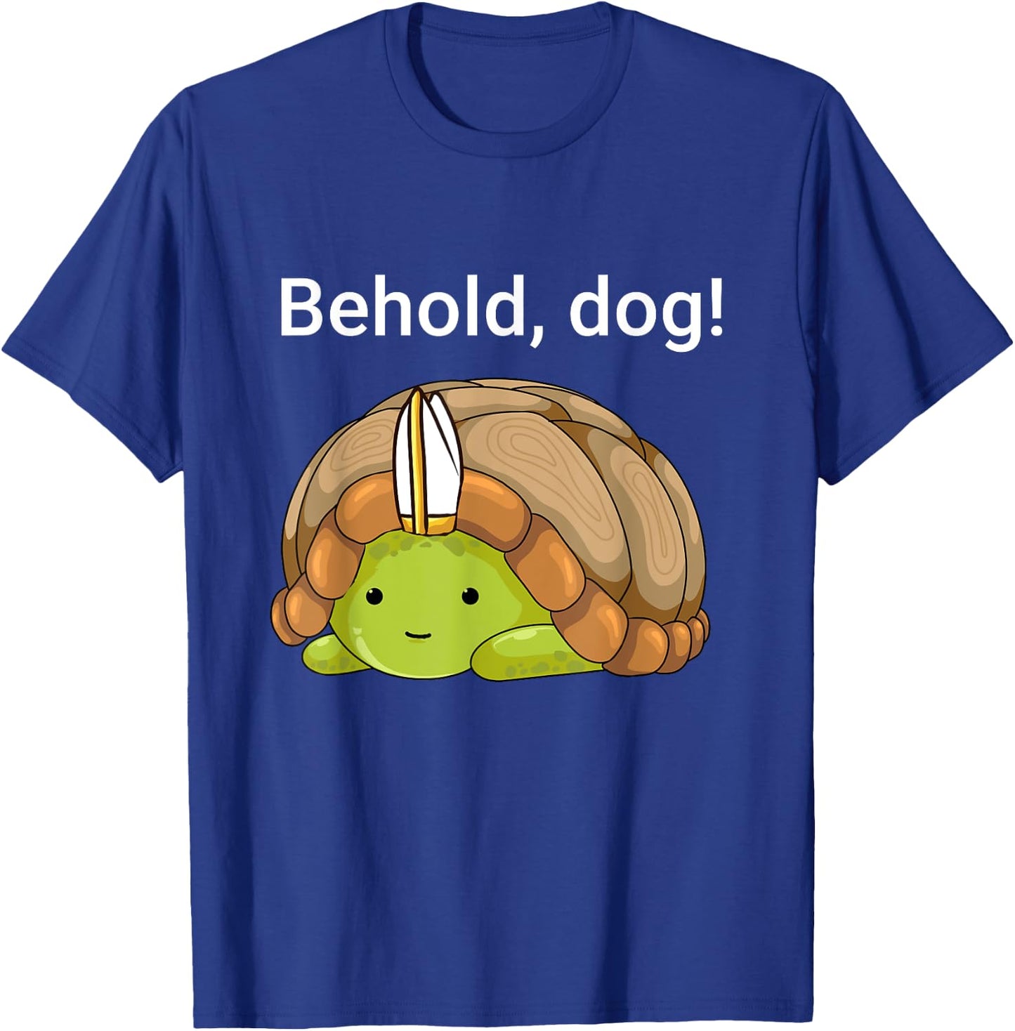 Behold Dog Funny Turtle Wearing A Priest Hat Women Girls Kids T-Shirt - T-Shirt | Royal