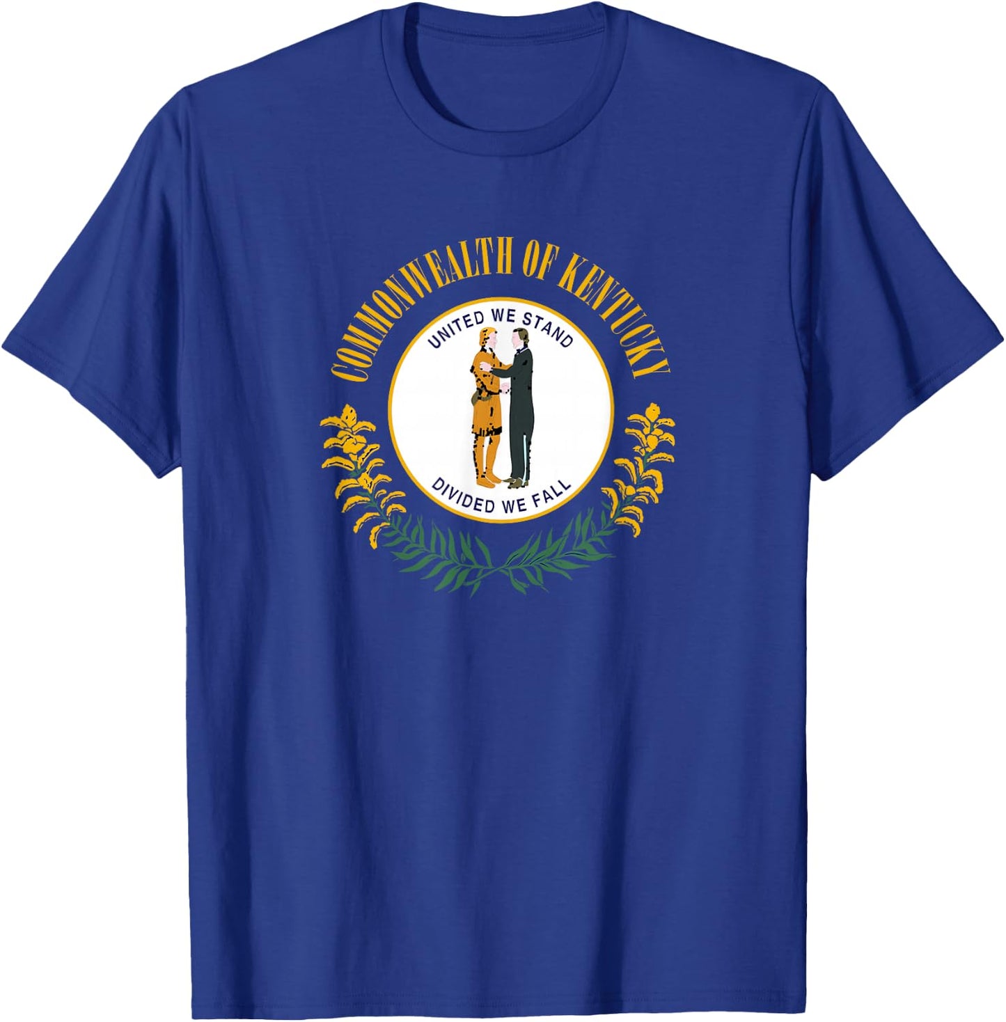 We Love USA State Flags Kentucky Flag , -Adults, Blue, Small, Short Sleeve, , Classic Fit, Cotton-Polyester Blend T-Shirt - T-Shirt | Royal