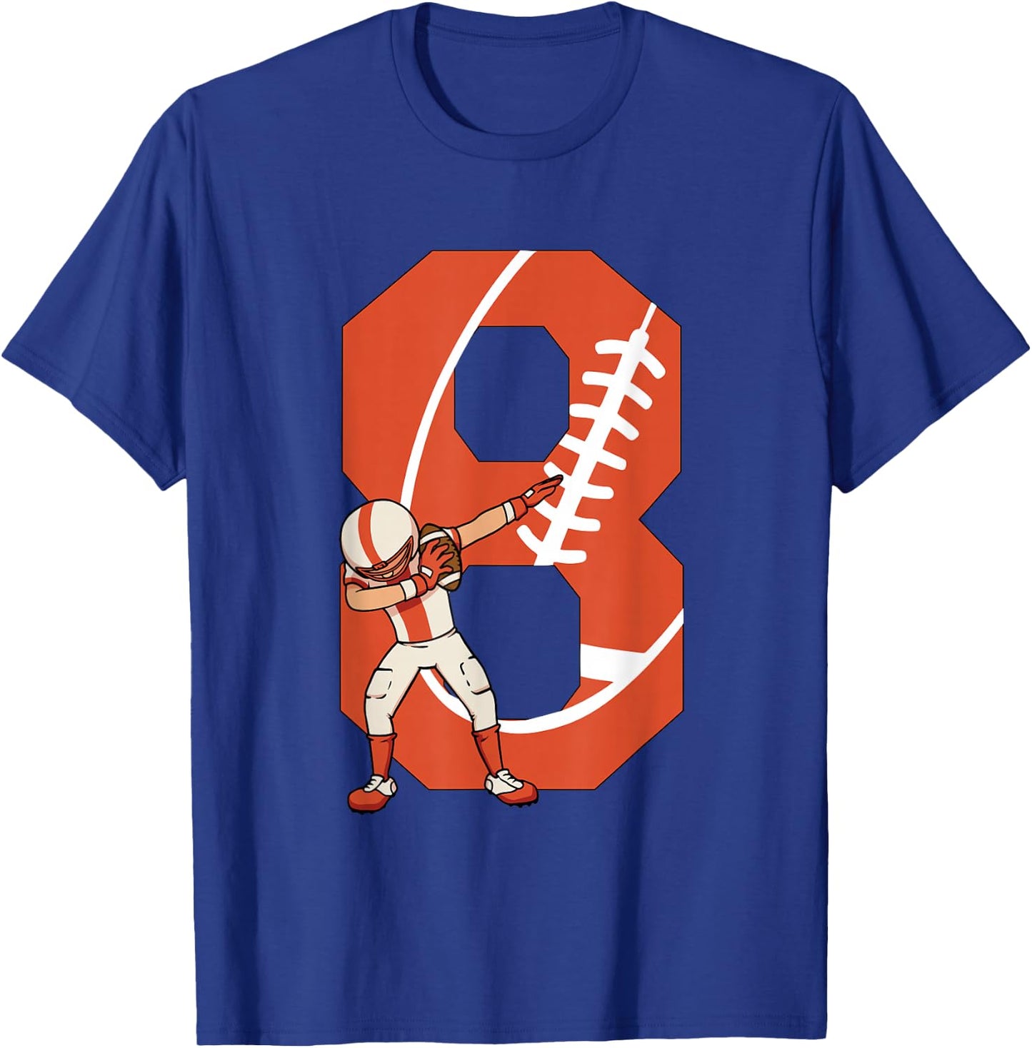 8 Years Old Boy Football Player 8th Football Birthday Boys T-Shirt - T-Shirt | Royal