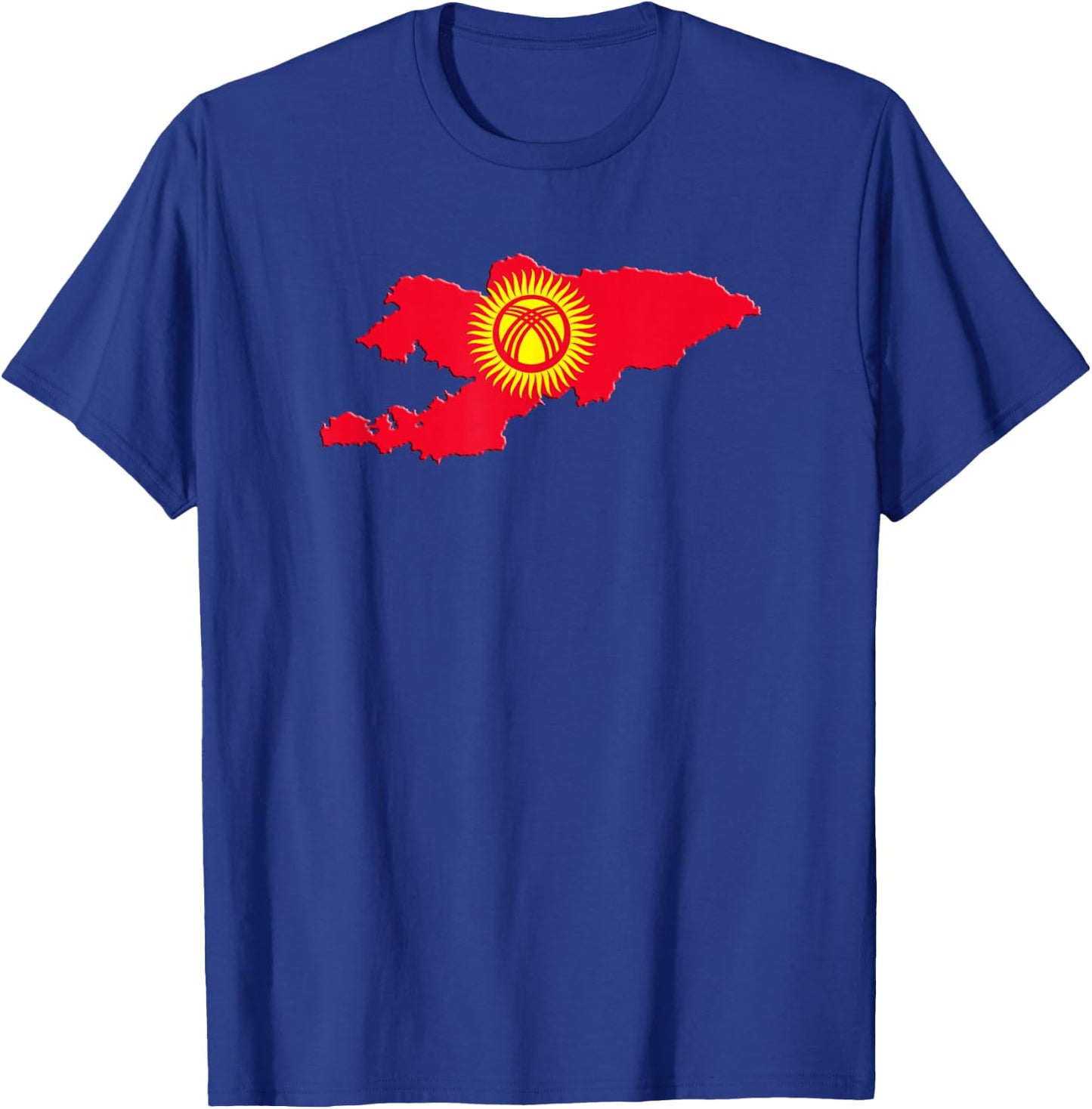 Kyrgyzstan Flag In Map T-Shirt - T-Shirt | Royal