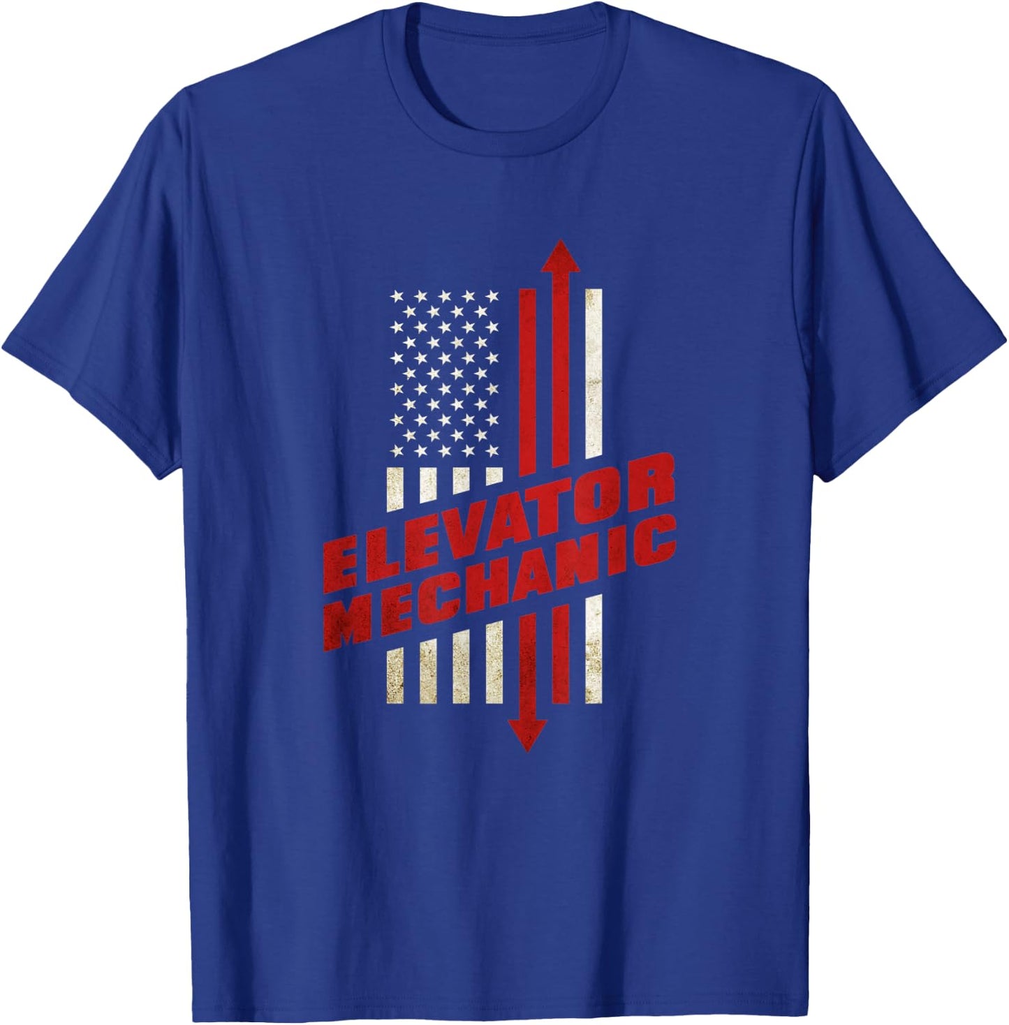 Elevator Mechanic Vintage US Flag T-Shirt - T-Shirt | Royal