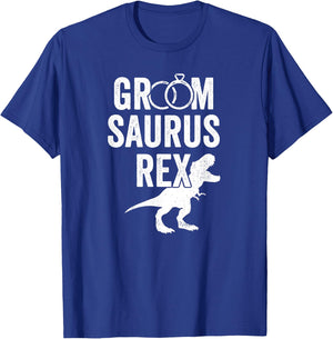 Groomsaurus Rex Funny Dinosaur Groom Wedding Gift T-Shirt - T-Shirt | Royal