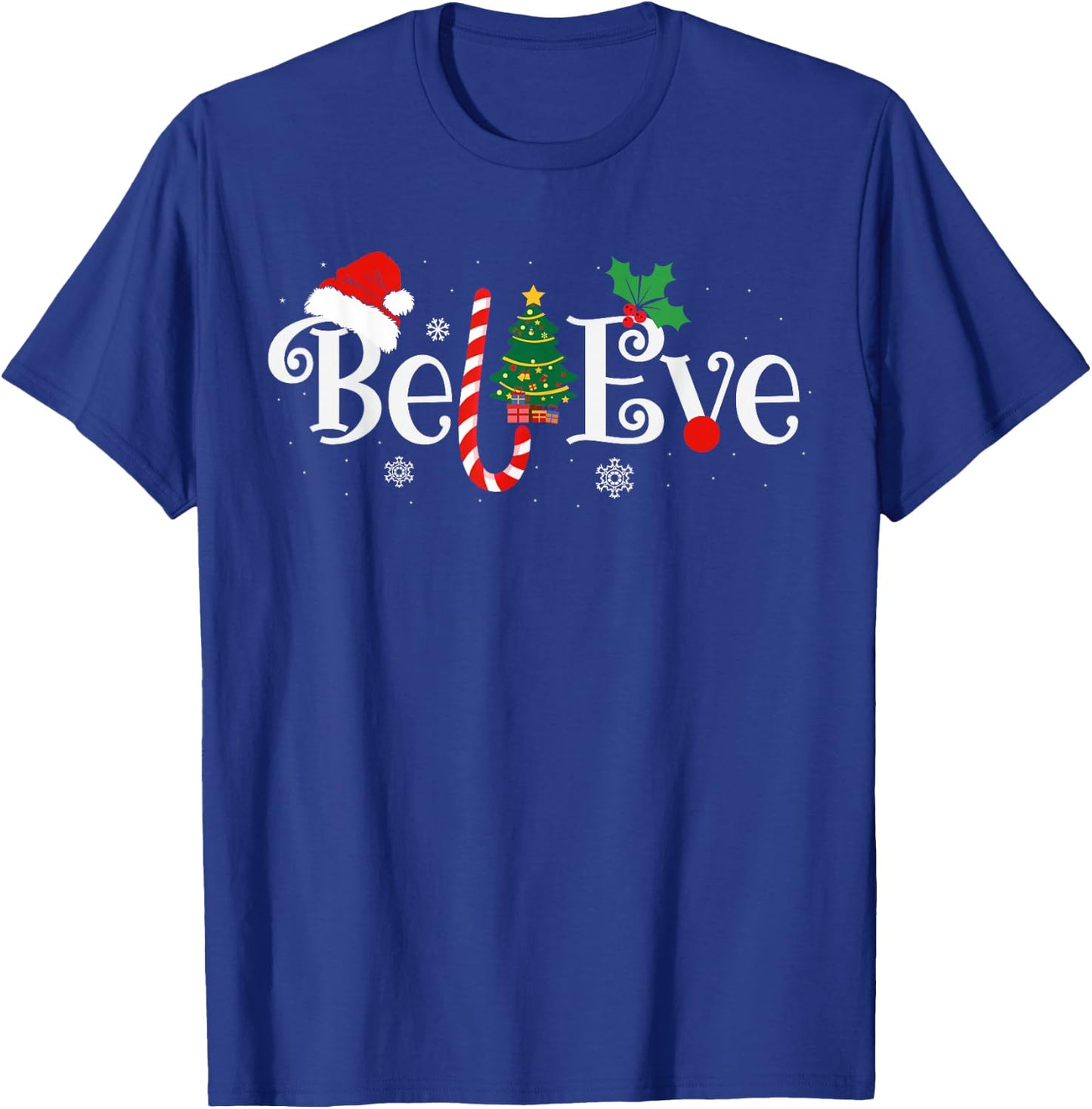 BEST BELIEVE CHRISTMAS PAJAMA SHIRT EVER Xmas Family Funny T-Shirt - T-Shirt | Royal