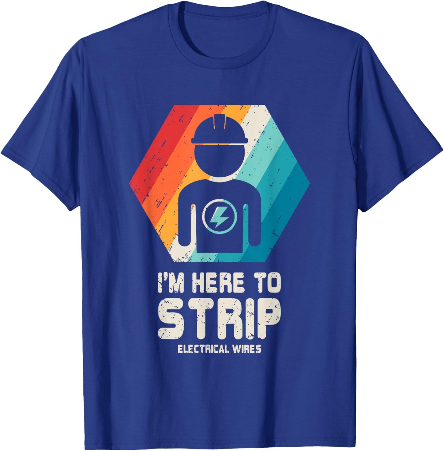 Electrician T Shirt Funny Retro Vintage Husband Dad Gift T-Shirt - T-Shirt | Royal