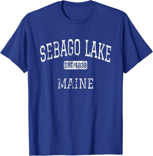 Sebago Lake Maine ME Vintage T-Shirt - T-Shirt | Royal