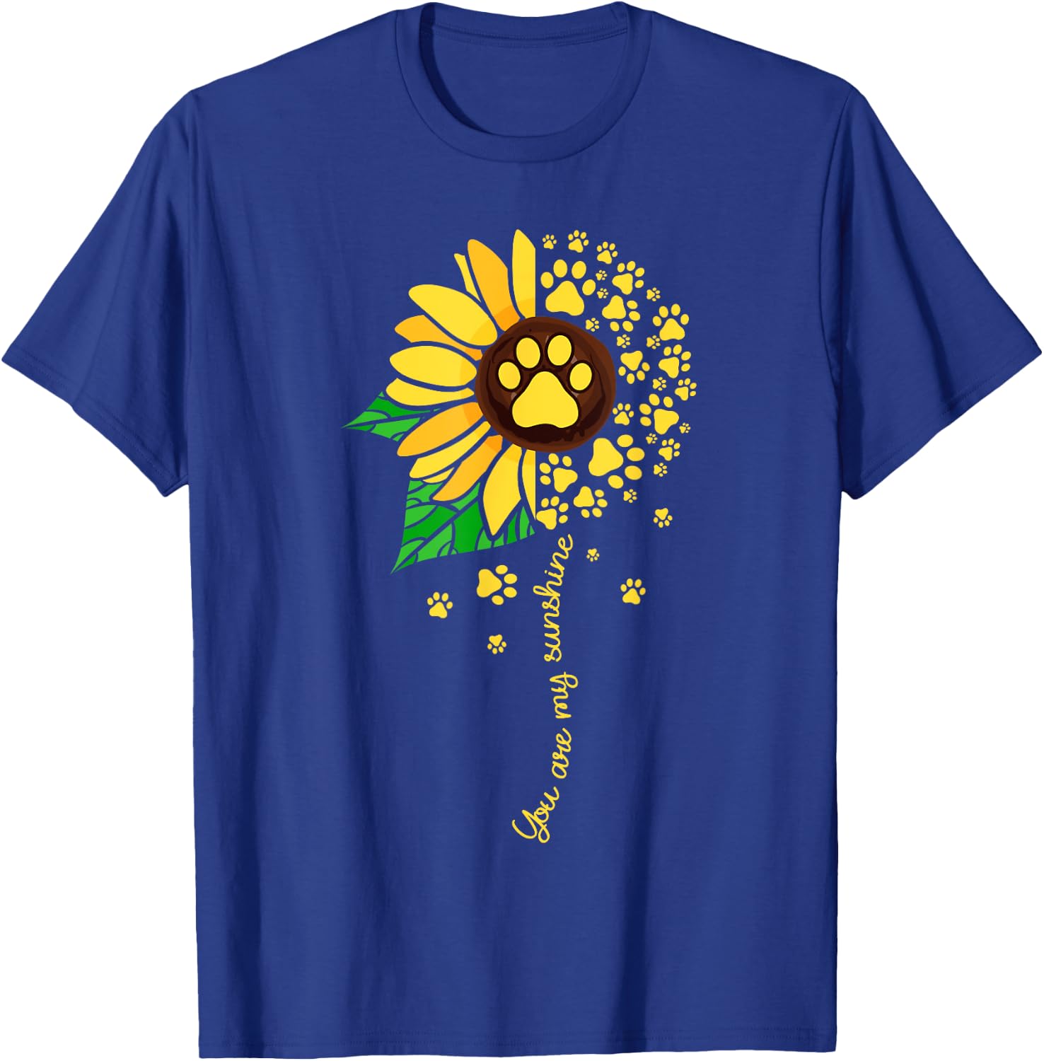 Sunflower dog doglover pets paw apparel men T-Shirt - T-Shirt | Royal