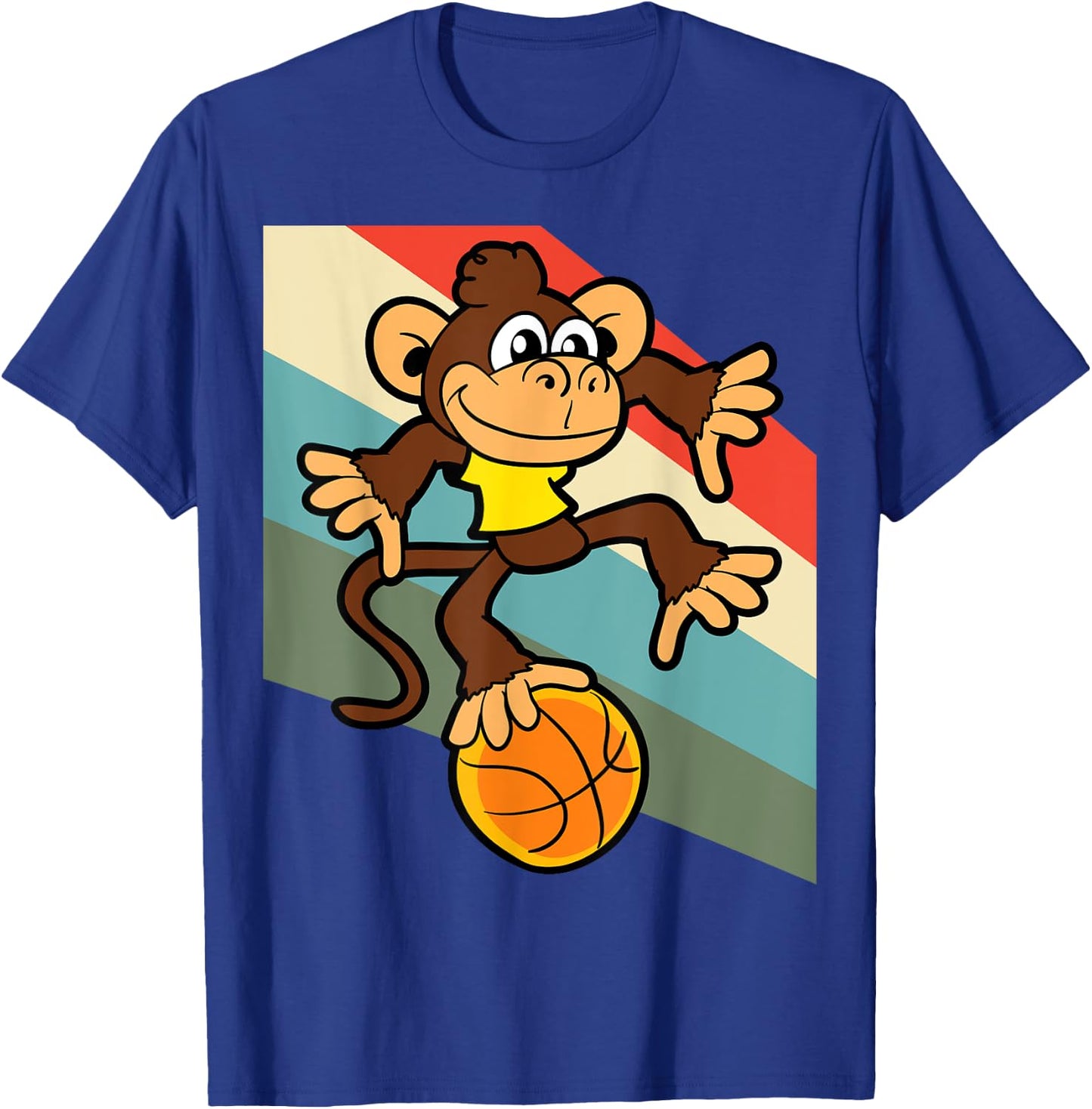 Monkey Basketball Player Animal Funny T-Shirt - T-Shirt | Royal