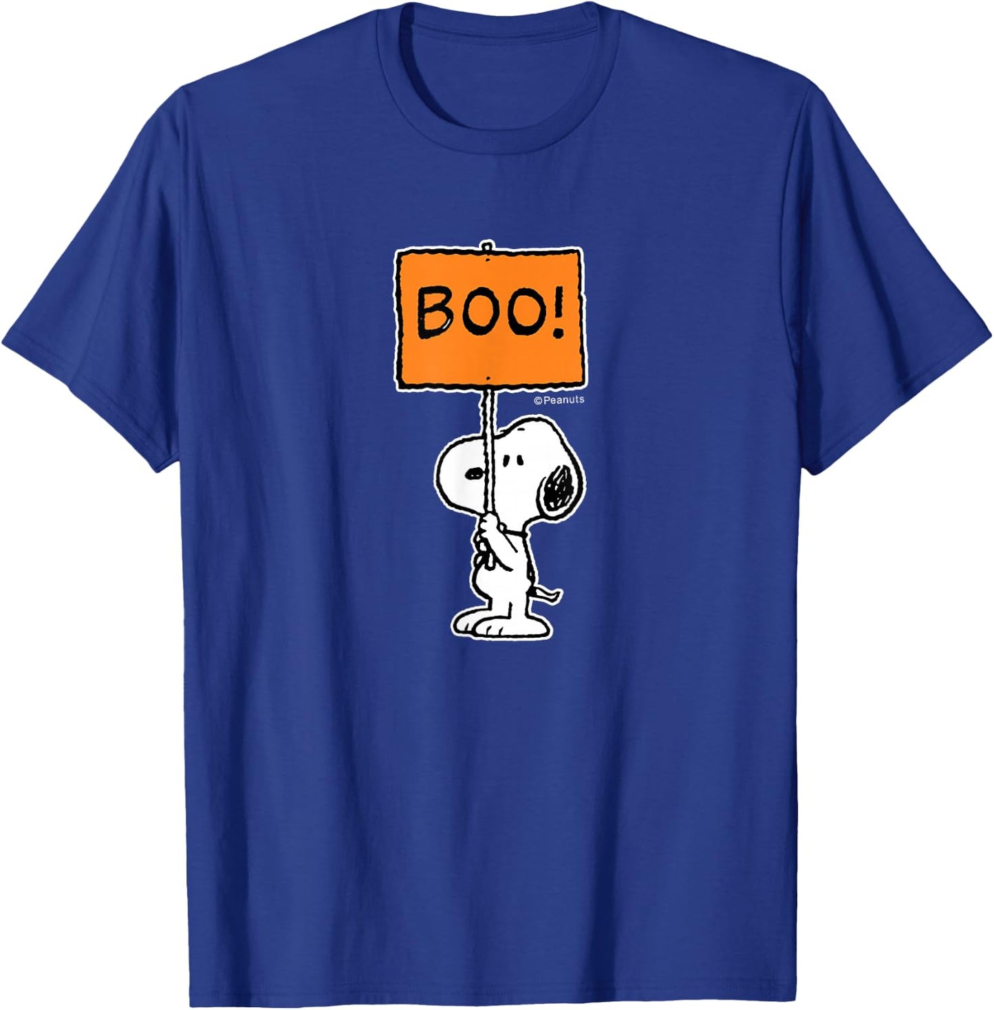 Peanuts - Halloween - Snoopy Boo Sign T-Shirt - T-Shirt | Royal