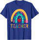 Pencil Rainbow Leopard Teacher Back To School T-Shirt - T-Shirt | Royal