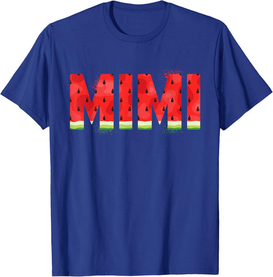 Funny Mimi Watermelon Summer Fruit Family Matching Birthday T-Shirt - T-Shirt | Royal