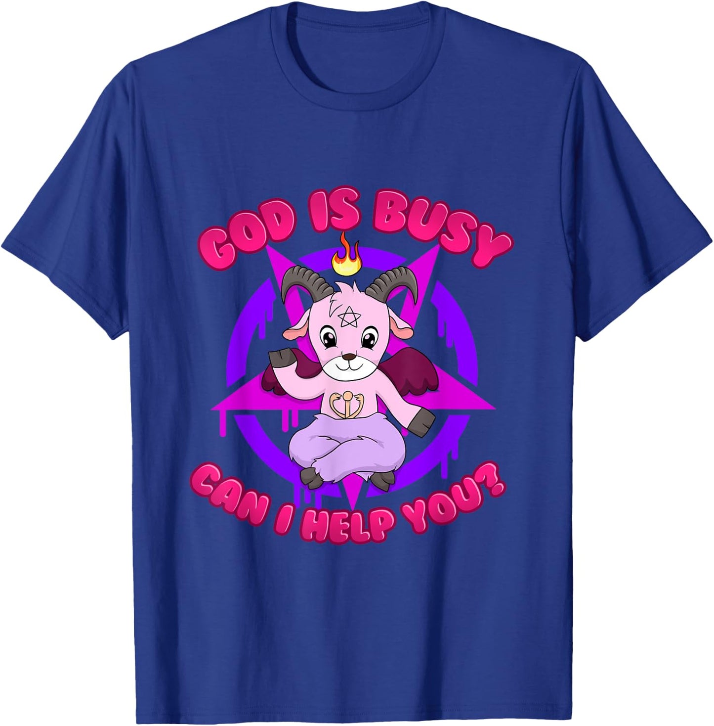 God is Busy Can I Help You? T-Shirt - T-Shirt | Royal
