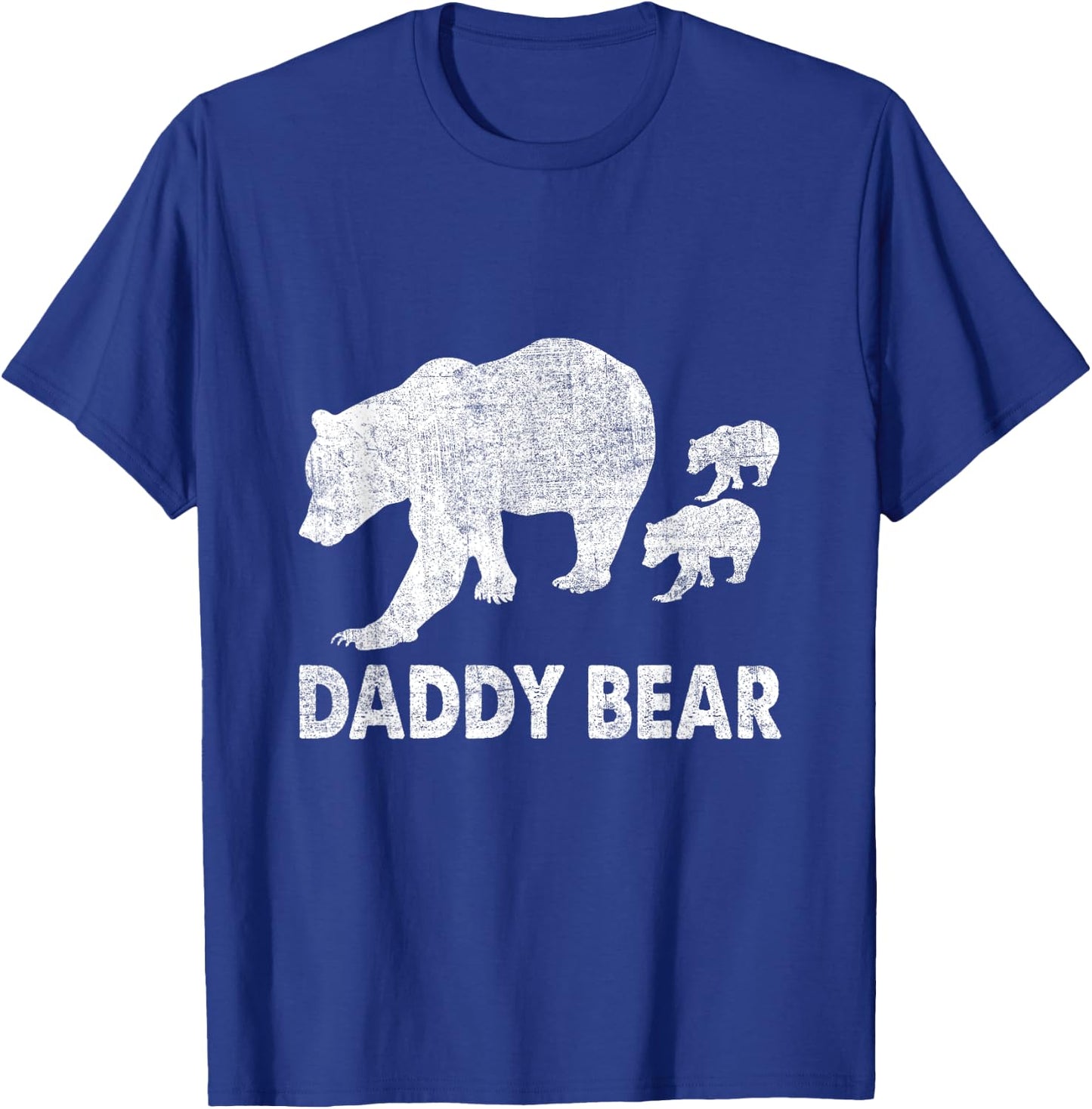 Daddy Bear 2 Cubs Daddy Bear Twin Dad 2 Kids Fathers Day T-Shirt - T-Shirt | Royal