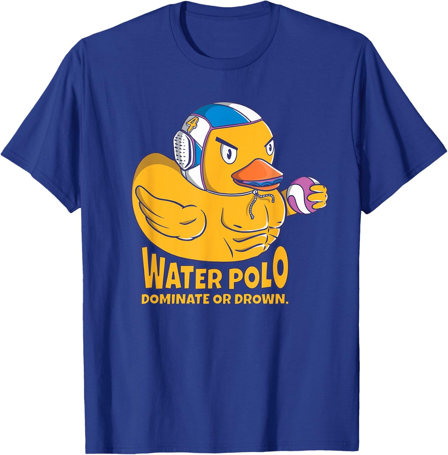 Water Polo Rubber Duck Dominate or Drown on Funny Water Polo Small T-Shirt - T-Shirt | Royal