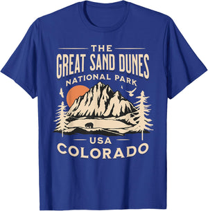 Great Sand Dunes National Park Colorado Hike Outdoors Retro T-Shirt - T-Shirt | Royal