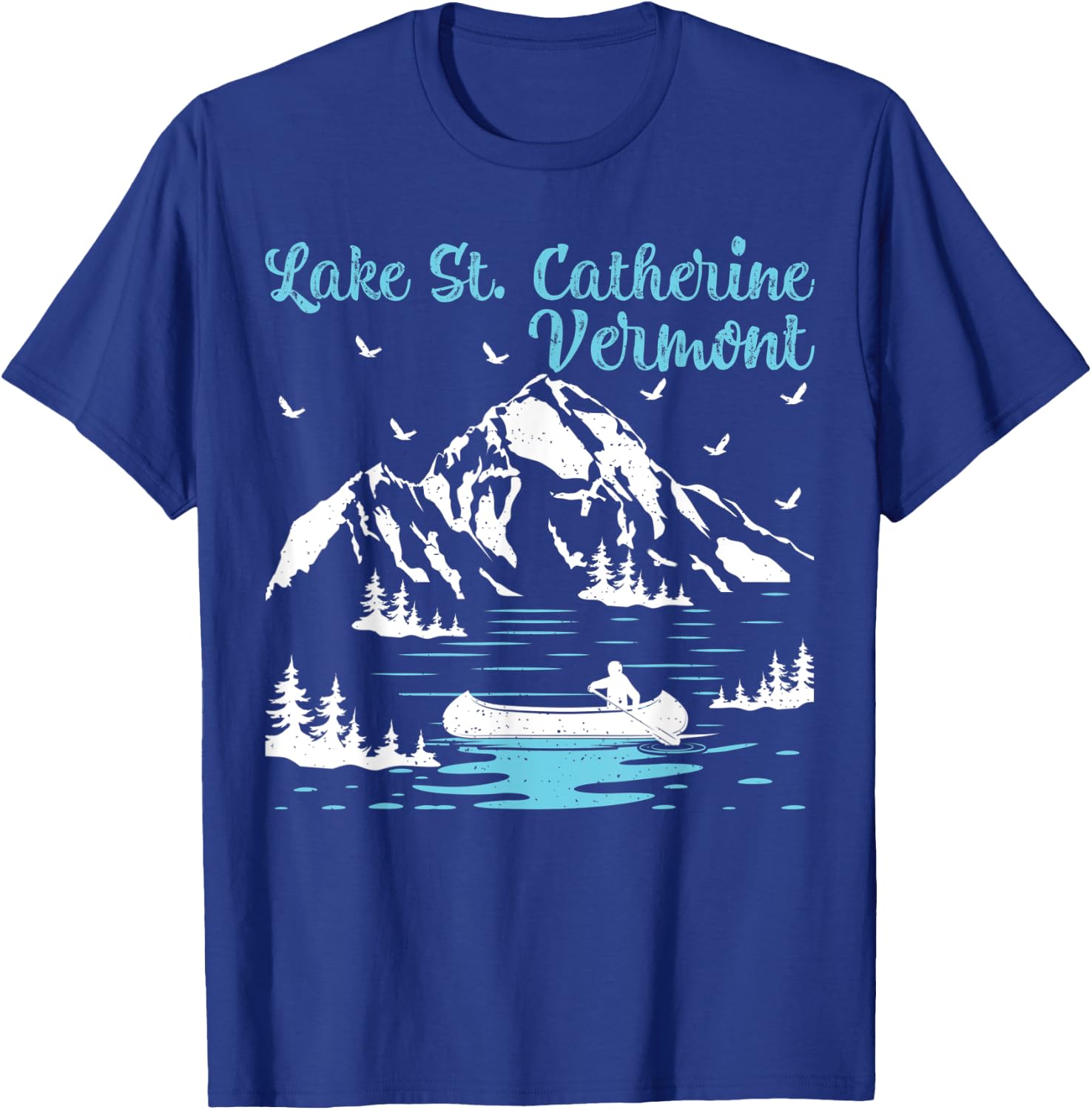 Summer Vacation Retro Vermont Lake St. Catherine Men Women Kids T-Shirt - T-Shirt | Royal