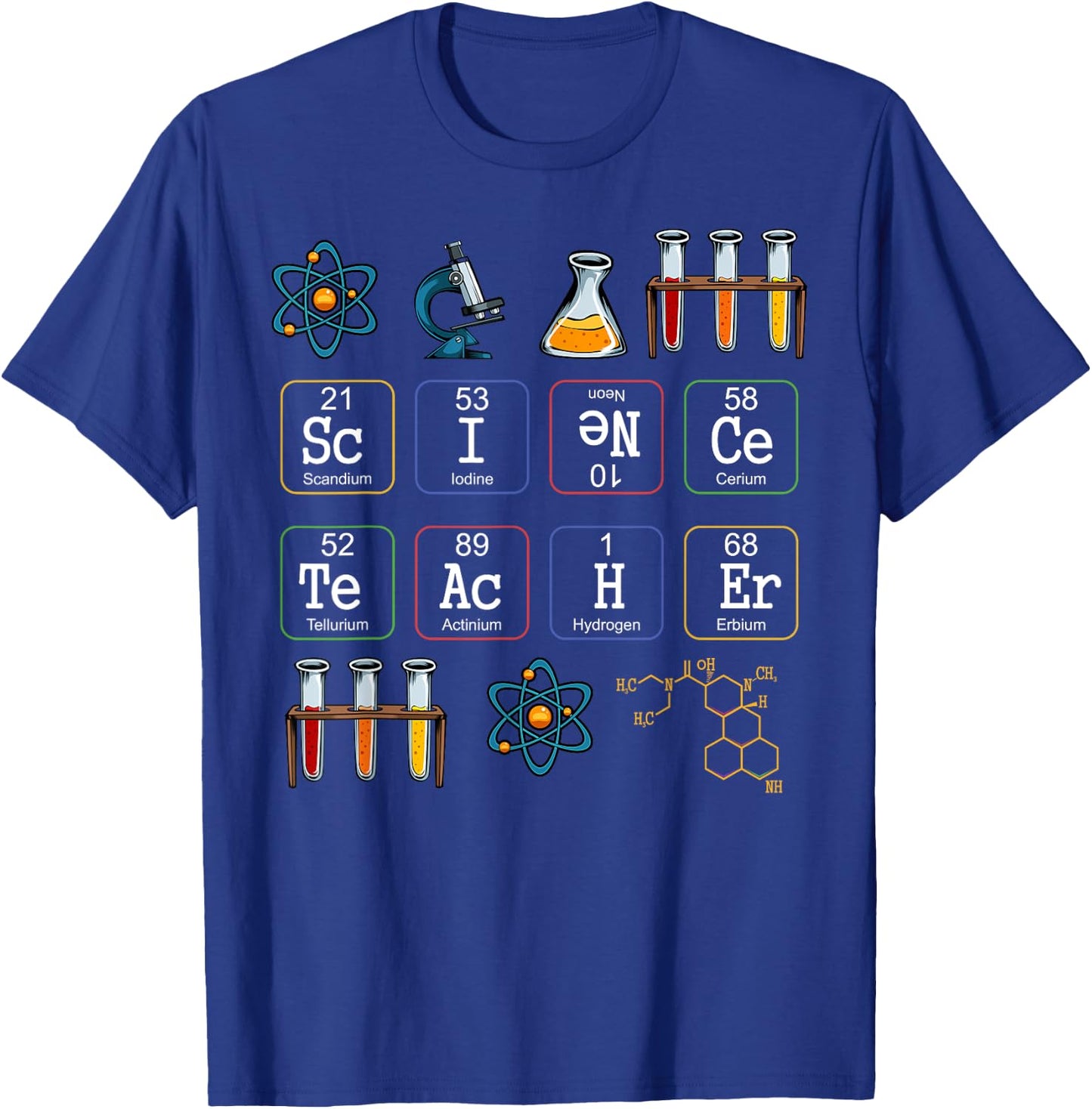 Science Teacher Periodic Table Biology Chemistry Physics Women Kids T-Shirt - T-Shirt | Royal