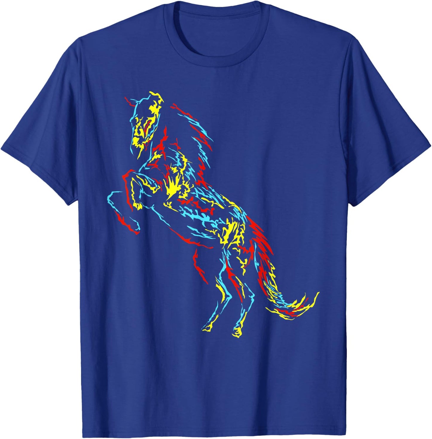 Colourful Abstract Art | Riding Funny Horses T-Shirt - T-Shirt | Royal