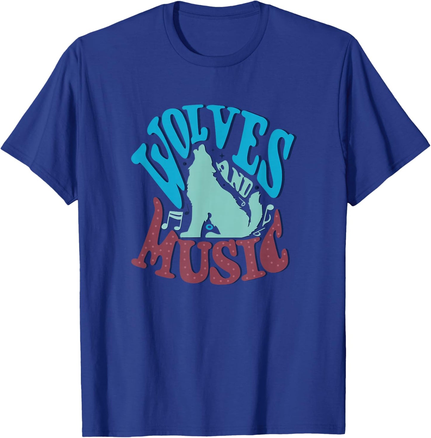 Wolves and Music Musician Piano Wolf T-Shirt - T-Shirt | Royal