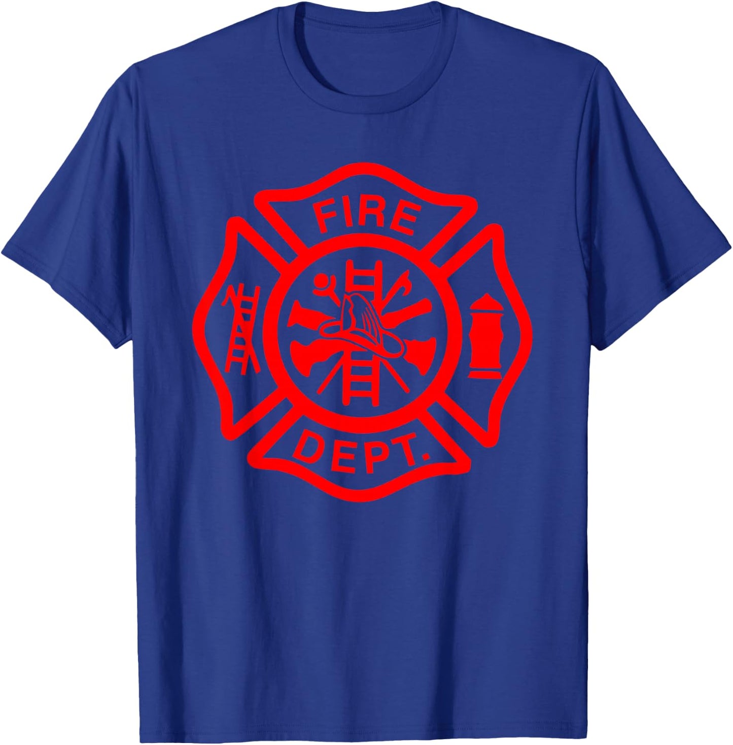 Fire Department Logo Uniform Fireman Symbol Firefighter Gear T-Shirt - T-Shirt | Royal