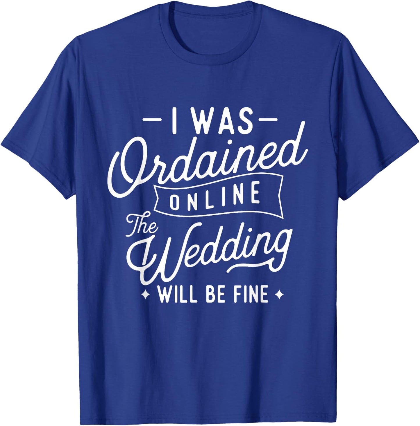 Online Ordained Minister - Classic Fit, Boat Neck, Short Sleeve, Black T-Shirt - T-Shirt | Royal
