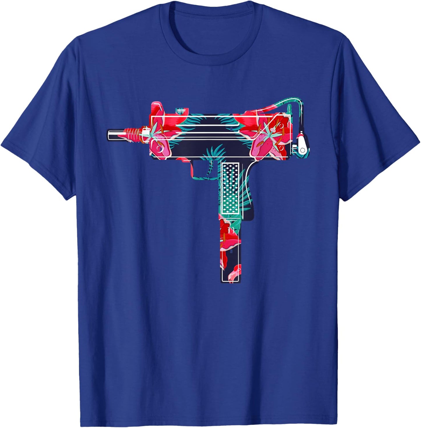 Tropical Gun Lover Firearm Beach Hawaiian Aloha Gun Hawaiian T-Shirt - T-Shirt | Royal