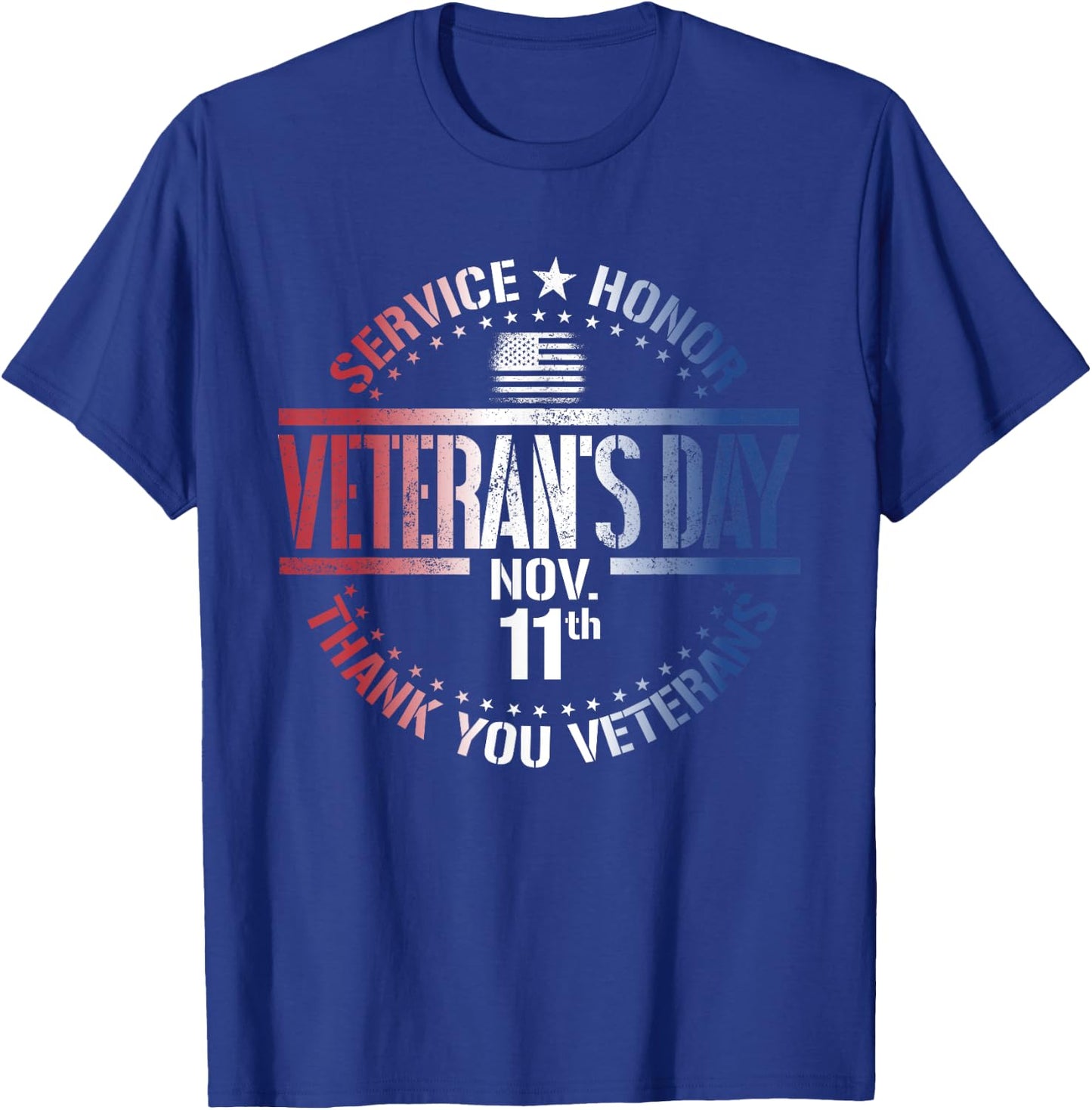 Veteran's Day November 11th Military Thank You Veterans T-Shirt - T-Shirt | Royal