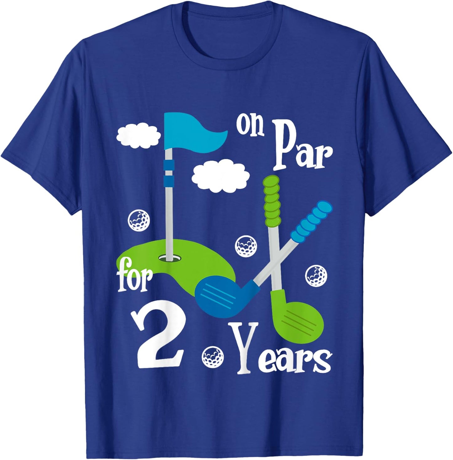 2 Year Old Golf Birthday Party Shirt Gift Boy Girl T-Shirt - T-Shirt | Royal