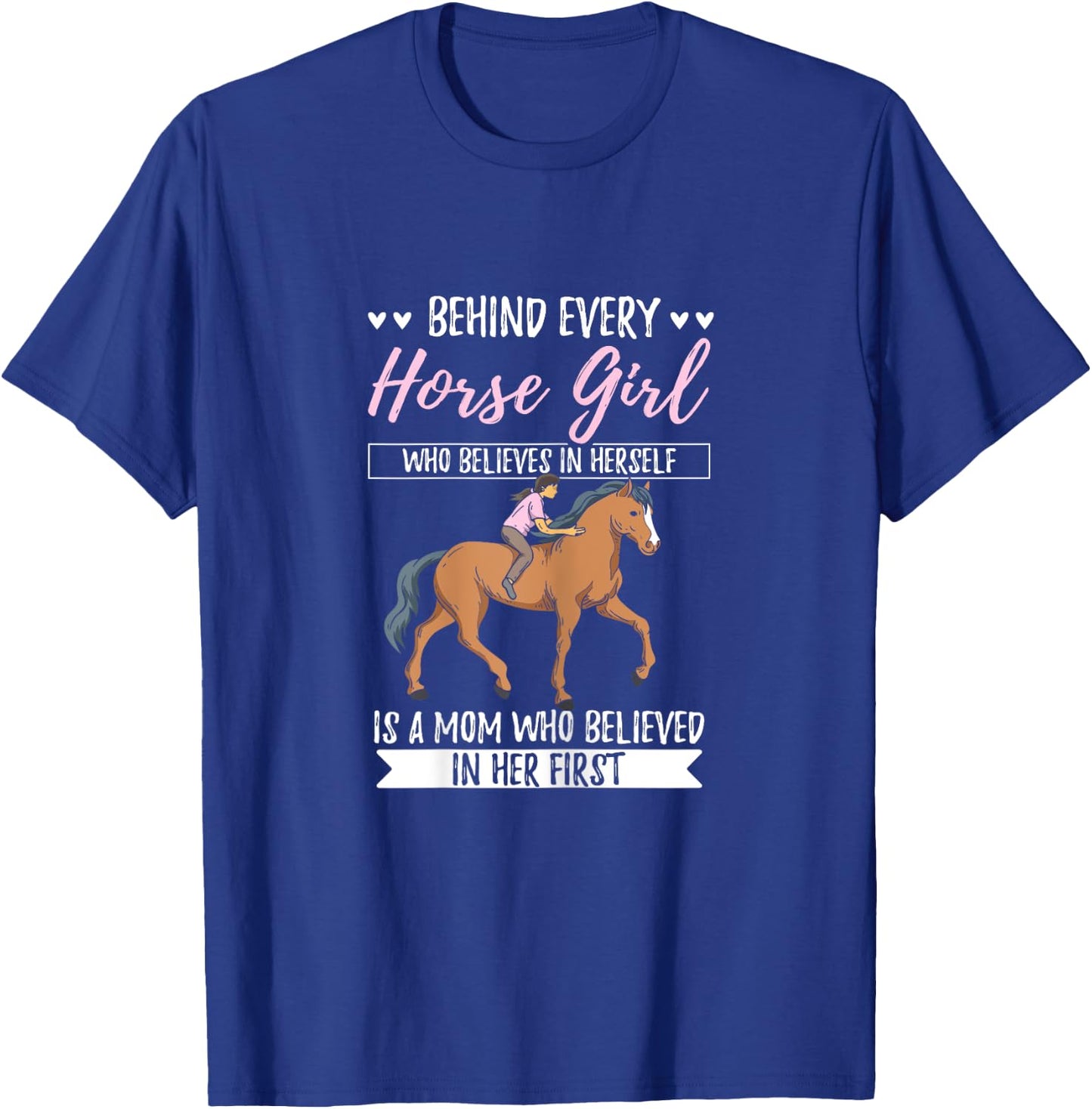 Proud Mama, Daughter at Equestrian Horses Hobby T-Shirt - T-Shirt | Royal