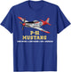 P-51 Mustang World War II Fighter Bomber T-Shirt - T-Shirt | Royal