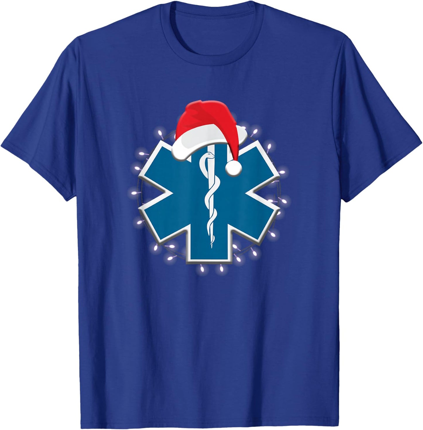 EMT Paramedic EMS Christmas Star of Life First Responder T-Shirt - T-Shirt | Royal