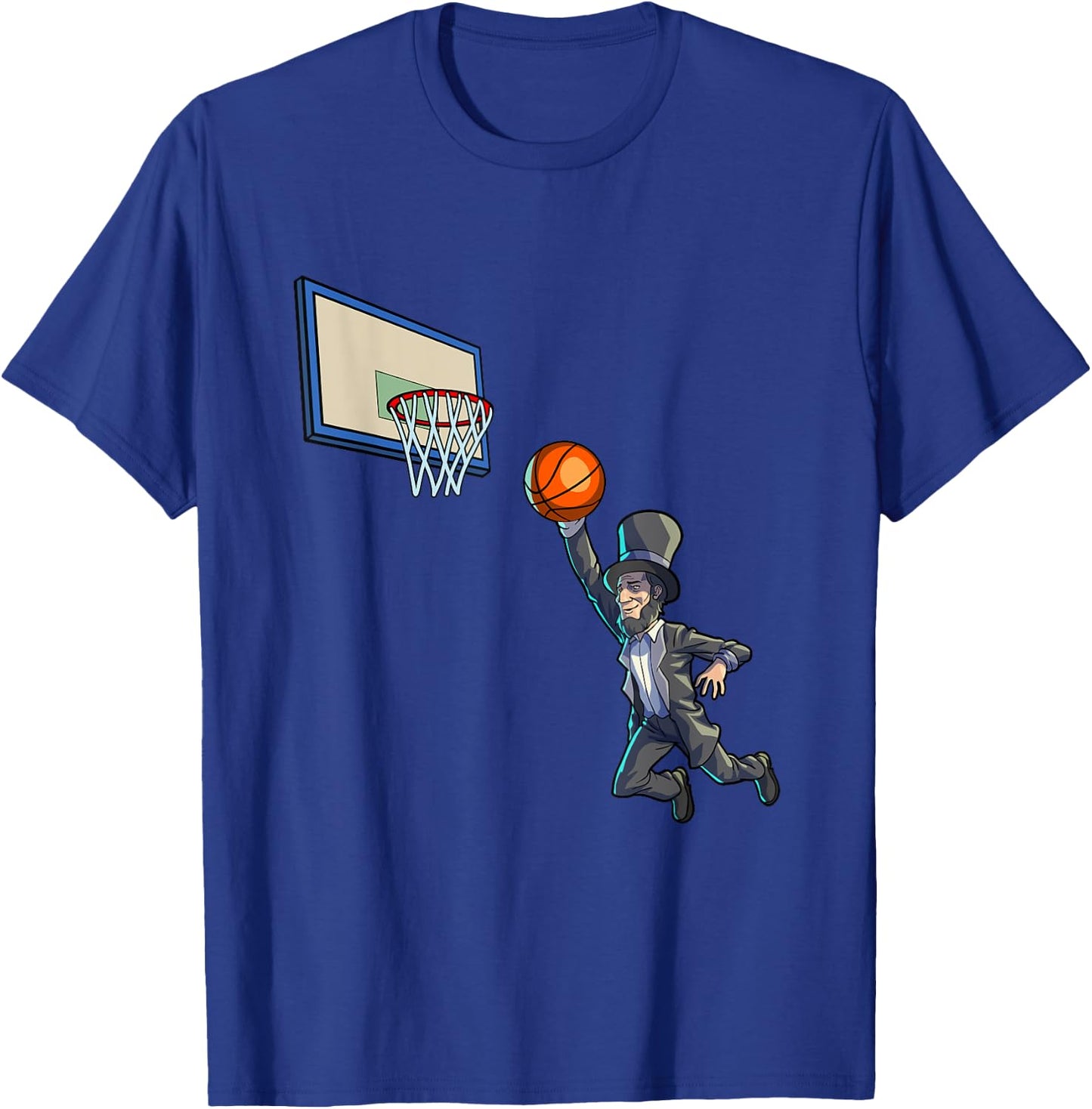 Basketball Abraham Lincoln 4th Of July Shirt Men Boy Lincoln T-Shirt - T-Shirt | Royal