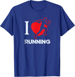 Funny I Love Running Athletics I Heart Running - Jogging T-Shirt - T-Shirt | Royal