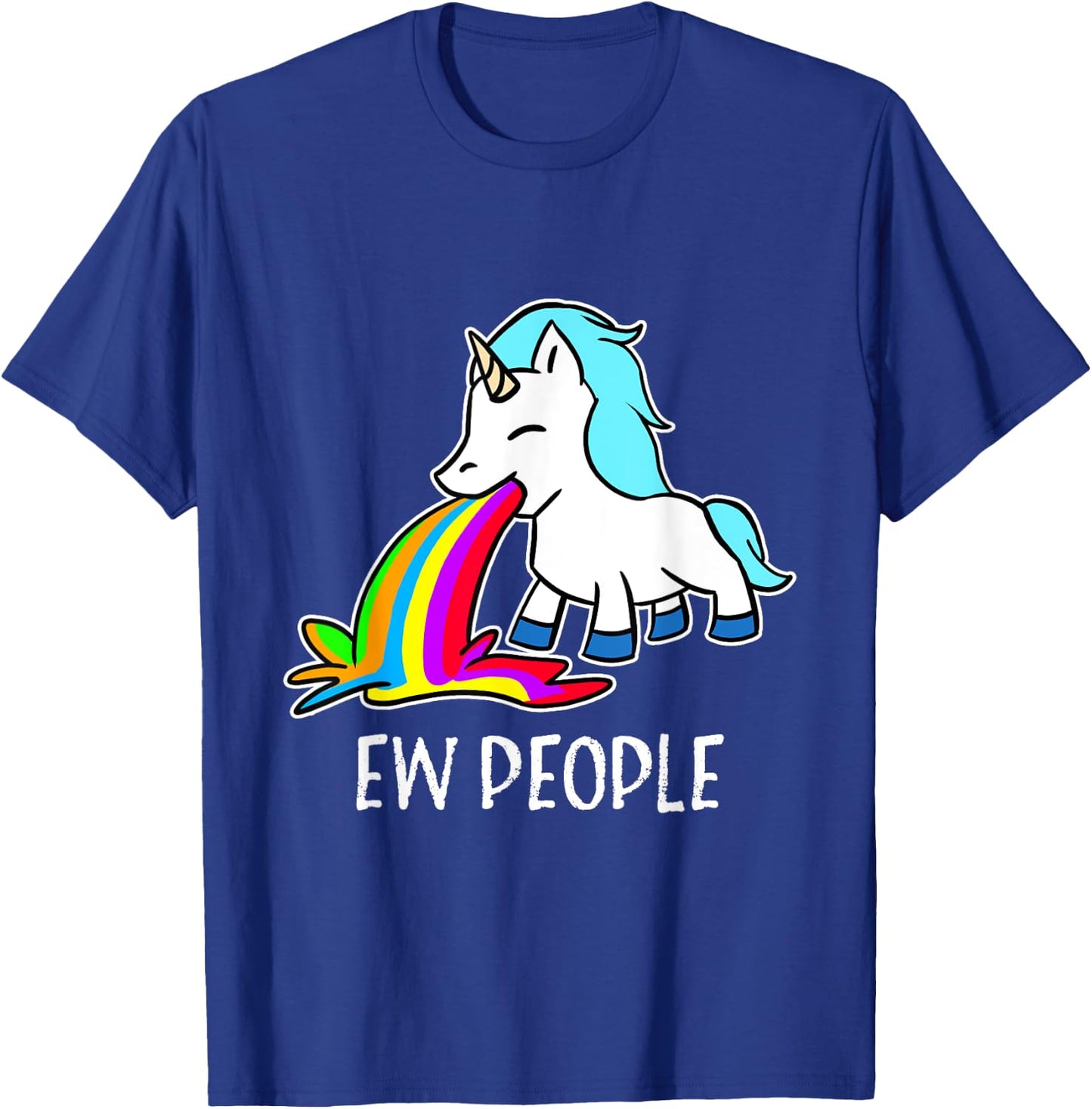 Ew, People Unicorn Vomiting Rainbow Funny Introvert T-Shirt - T-Shirt | Royal