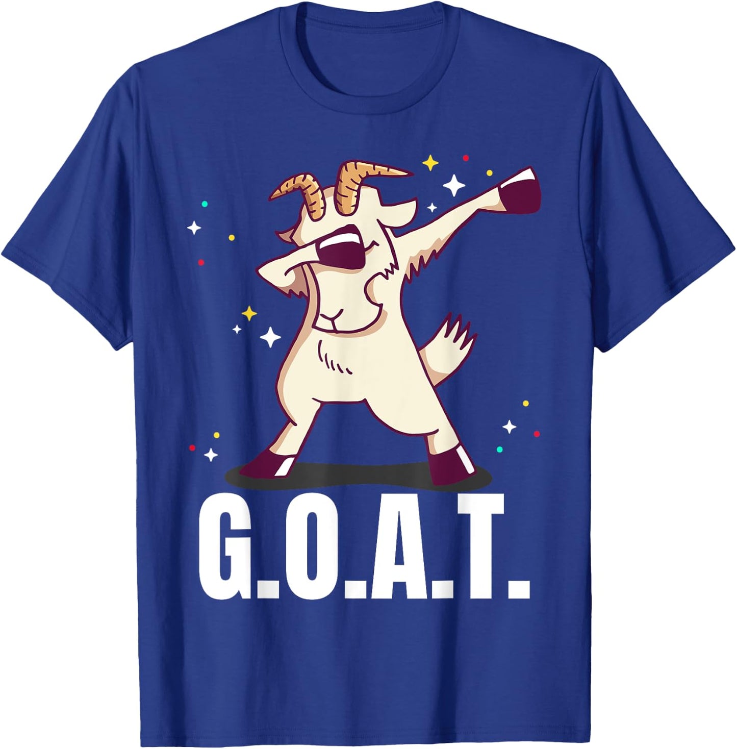 Greatest of All time G.O.A.T. Funny Goat dab Dancing Design T-Shirt - T-Shirt | Royal